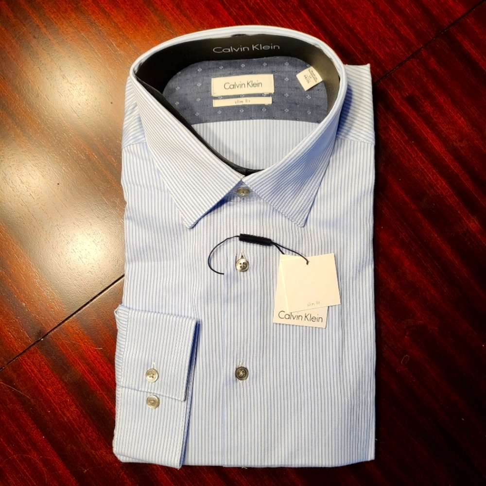 Calvin Klein Slim Fit Dress Shirt Size 17 34/35